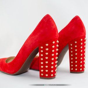Jessica Simpson red suede heels